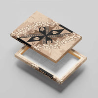 Bula Fiji Plumeria Tagimoucia Salusalu Beige Canvas Wall Art Kaiviti Masi - Polynesian Pride