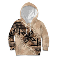 Bula Fiji Plumeria Tagimoucia Salusalu Beige Kid Hoodie Kaiviti Masi - Polynesian Pride