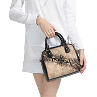 Bula Fiji Plumeria Tagimoucia Salusalu Beige Shoulder Handbag Kaiviti Masi - Polynesian Pride