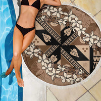 Bula Fiji Plumeria Tagimoucia Salusalu Mocha Beach Blanket Kaiviti Masi - Polynesian Pride