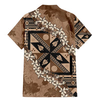 Bula Fiji Plumeria Tagimoucia Salusalu Mocha Family Matching Mermaid Dress and Hawaiian Shirt Kaiviti Masi - Polynesian Pride