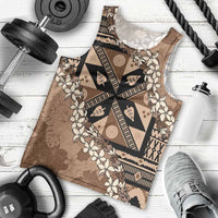 Bula Fiji Plumeria Tagimoucia Salusalu Mocha Men Tank Top Kaiviti Masi - Polynesian Pride
