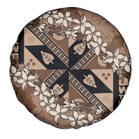 Bula Fiji Plumeria Tagimoucia Salusalu Mocha Spare Tire Cover Kaiviti Masi - Polynesian Pride