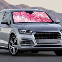 Bula Fiji Plumeria Tagimoucia Salusalu Pink Auto Sun Shade Kaiviti Masi - Polynesian Pride