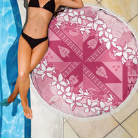 Bula Fiji Plumeria Tagimoucia Salusalu Pink Beach Blanket Kaiviti Masi - Polynesian Pride
