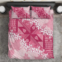 Bula Fiji Plumeria Tagimoucia Salusalu Pink Bedding Set Kaiviti Masi - Polynesian Pride