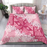 Bula Fiji Plumeria Tagimoucia Salusalu Pink Bedding Set Kaiviti Masi - Polynesian Pride