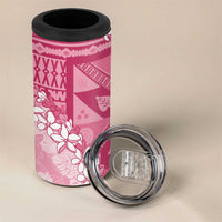 Bula Fiji Plumeria Tagimoucia Salusalu Pink 4 in 1 Can Cooler Tumbler Kaiviti Masi - Polynesian Pride