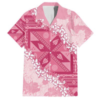 Bula Fiji Plumeria Tagimoucia Salusalu Pink Family Matching Long Sleeve Bodycon Dress and Hawaiian Shirt Kaiviti Masi - Polynesian Pride
