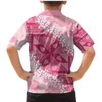 Bula Fiji Plumeria Tagimoucia Salusalu Pink Family Matching Mermaid Dress and Hawaiian Shirt Kaiviti Masi - Polynesian Pride