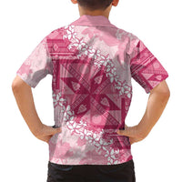 Bula Fiji Plumeria Tagimoucia Salusalu Pink Family Matching Puletasi and Hawaiian Shirt Kaiviti Masi - Polynesian Pride