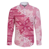 Bula Fiji Plumeria Tagimoucia Salusalu Pink Family Matching Puletasi and Hawaiian Shirt Kaiviti Masi - Polynesian Pride