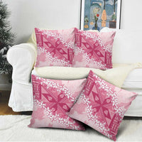 Bula Fiji Plumeria Tagimoucia Salusalu Pink Pillow Cover Kaiviti Masi - Polynesian Pride