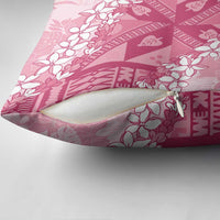 Bula Fiji Plumeria Tagimoucia Salusalu Pink Pillow Cover Kaiviti Masi - Polynesian Pride