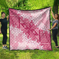 Bula Fiji Plumeria Tagimoucia Salusalu Pink Quilt Kaiviti Masi - Polynesian Pride
