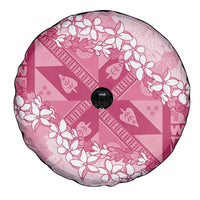 Bula Fiji Plumeria Tagimoucia Salusalu Pink Spare Tire Cover Kaiviti Masi - Polynesian Pride