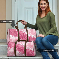 Bula Fiji Plumeria Tagimoucia Salusalu Pink Travel Bag Kaiviti Masi - Polynesian Pride