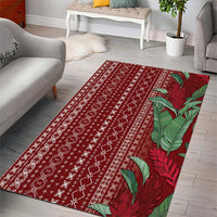 Women's Day Samoa Malu Tattoo Inspired Mix Teuila Area Rug Scarlet