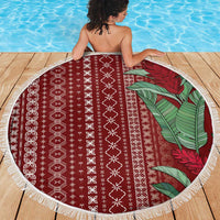 Women's Day Samoa Malu Tattoo Inspired Mix Teuila Beach Blanket Scarlet