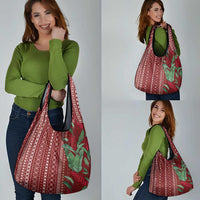 Women's Day Samoa Malu Tattoo Inspired Mix Teuila Grocery Bag Scarlet