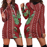 Women's Day Samoa Malu Tattoo Inspired Mix Teuila Hoodie Dress Scarlet