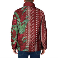 Women's Day Samoa Malu Tattoo Inspired Mix Teuila Padded Jacket Scarlet