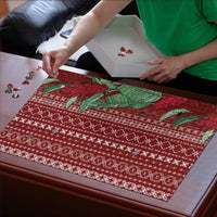 Women's Day Samoa Malu Tattoo Inspired Mix Teuila Puzzle Scarlet