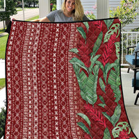 Women's Day Samoa Malu Tattoo Inspired Mix Teuila Quilt Scarlet