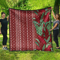 Women's Day Samoa Malu Tattoo Inspired Mix Teuila Quilt Scarlet