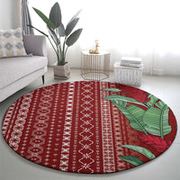 Women's Day Samoa Malu Tattoo Inspired Mix Teuila Round Carpet Scarlet
