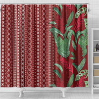 Women's Day Samoa Malu Tattoo Inspired Mix Teuila Shower Curtain Scarlet