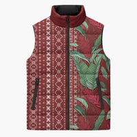 Women's Day Samoa Malu Tattoo Inspired Mix Teuila Sleeveless Puffer Jacket Scarlet