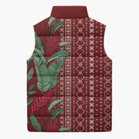 Women's Day Samoa Malu Tattoo Inspired Mix Teuila Sleeveless Puffer Jacket Scarlet