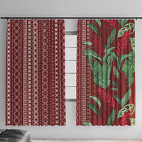 Women's Day Samoa Malu Tattoo Inspired Mix Teuila Window Curtain Scarlet