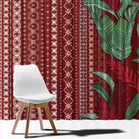 Women's Day Samoa Malu Tattoo Inspired Mix Teuila Window Curtain Scarlet