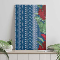 Women's Day Samoa Malu Tattoo Inspired Mix Teuila Canvas Wall Art Royal Blue