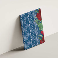 Women's Day Samoa Malu Tattoo Inspired Mix Teuila Canvas Wall Art Royal Blue