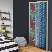 Women's Day Samoa Malu Tattoo Inspired Mix Teuila Door Cover Royal Blue