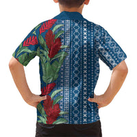 Women's Day Samoa Malu Tattoo Inspired Mix Teuila Family Matching Off Shoulder Short Dress and Hawaiian Shirt Royal Blue