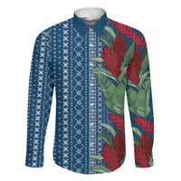 Women's Day Samoa Malu Tattoo Inspired Mix Teuila Family Matching Off Shoulder Short Dress and Hawaiian Shirt Royal Blue