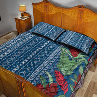Women's Day Samoa Malu Tattoo Inspired Mix Teuila Quilt Bed Set Royal Blue