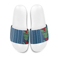 Women's Day Samoa Malu Tattoo Inspired Mix Teuila Slide Sandals Royal Blue