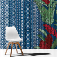 Women's Day Samoa Malu Tattoo Inspired Mix Teuila Window Curtain Royal Blue