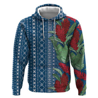 Women's Day Samoa Malu Tattoo Inspired Mix Teuila Zip Hoodie Royal Blue LT7 Pullover Hoodie Royal Blue - Polynesian Pride