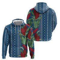 Women's Day Samoa Malu Tattoo Inspired Mix Teuila Zip Hoodie Royal Blue LT7 - Polynesian Pride