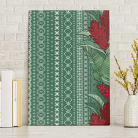 Women's Day Samoa Malu Tattoo Inspired Mix Teuila Canvas Wall Art Sage Green