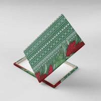 Women's Day Samoa Malu Tattoo Inspired Mix Teuila Canvas Wall Art Sage Green