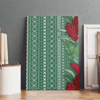 Women's Day Samoa Malu Tattoo Inspired Mix Teuila Canvas Wall Art Sage Green