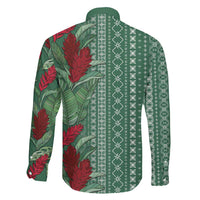 Women's Day Samoa Malu Tattoo Inspired Mix Teuila Family Matching Mermaid Dress and Hawaiian Shirt Sage Green LT7 - Polynesian Pride