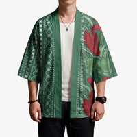 Women's Day Samoa Malu Tattoo Inspired Mix Teuila Kimono Sage Green